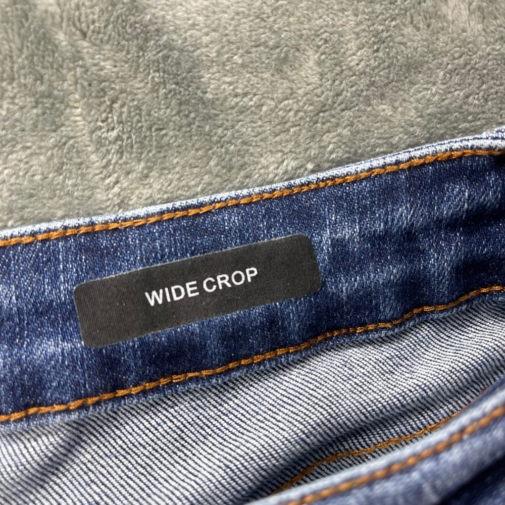 Judy Blue Womens Wide Crop Jeans Dark Wash Raw Hem Stretch Denim 13 31 - Picture 7 of 12